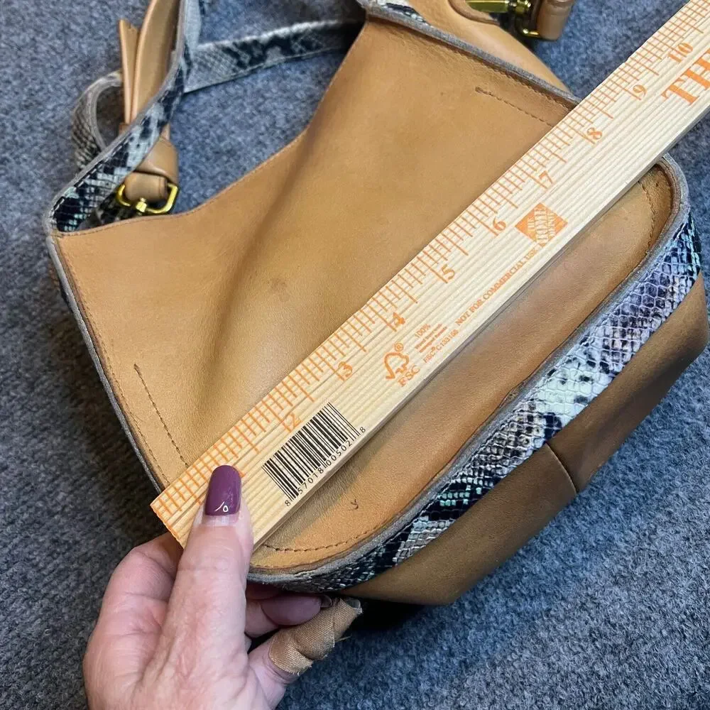 Madewell Sydney Crossbody Bag Snakeskin Embossed Leather Handle Removable Strap